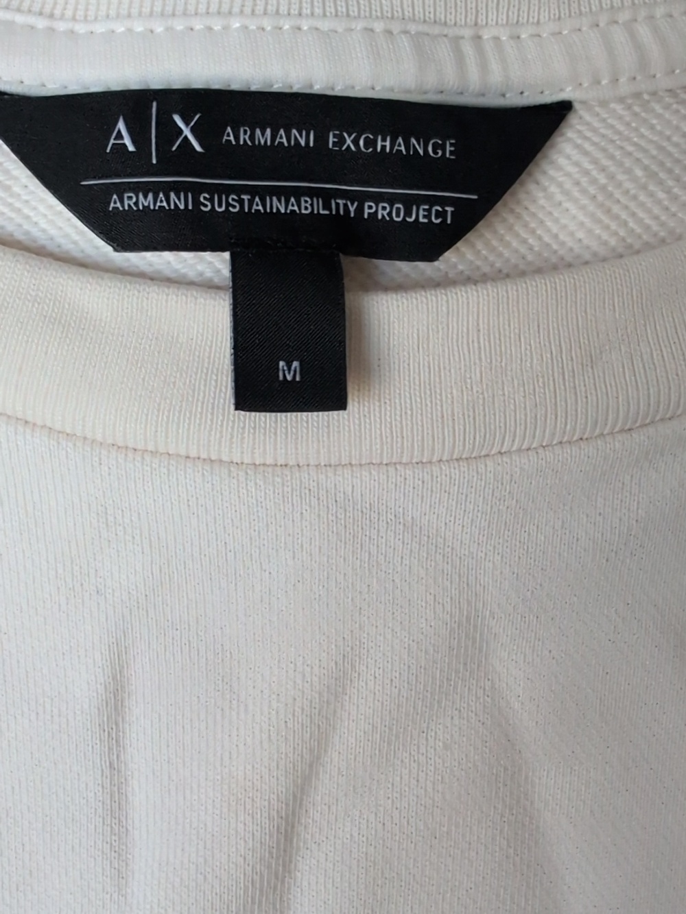 Armani Exchange Cream Logo Sweatshirt With Gold Graphic Medium - Picture 4 of 8